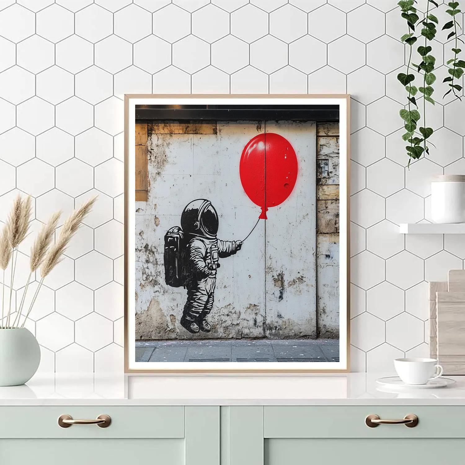 Banksy Inspired Astronaut With Balloon Painting by numbers kit