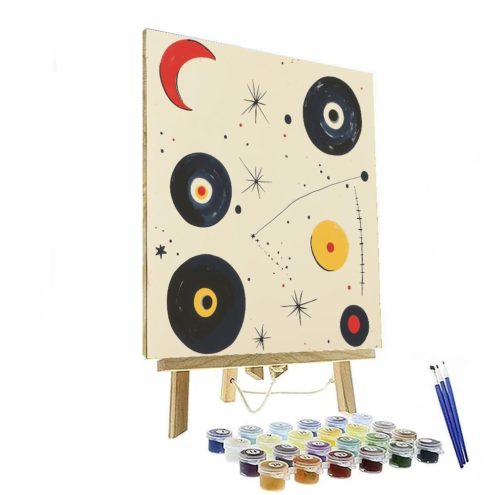 Joan Miro Inspired Dancing Moons Painting by numbers kit