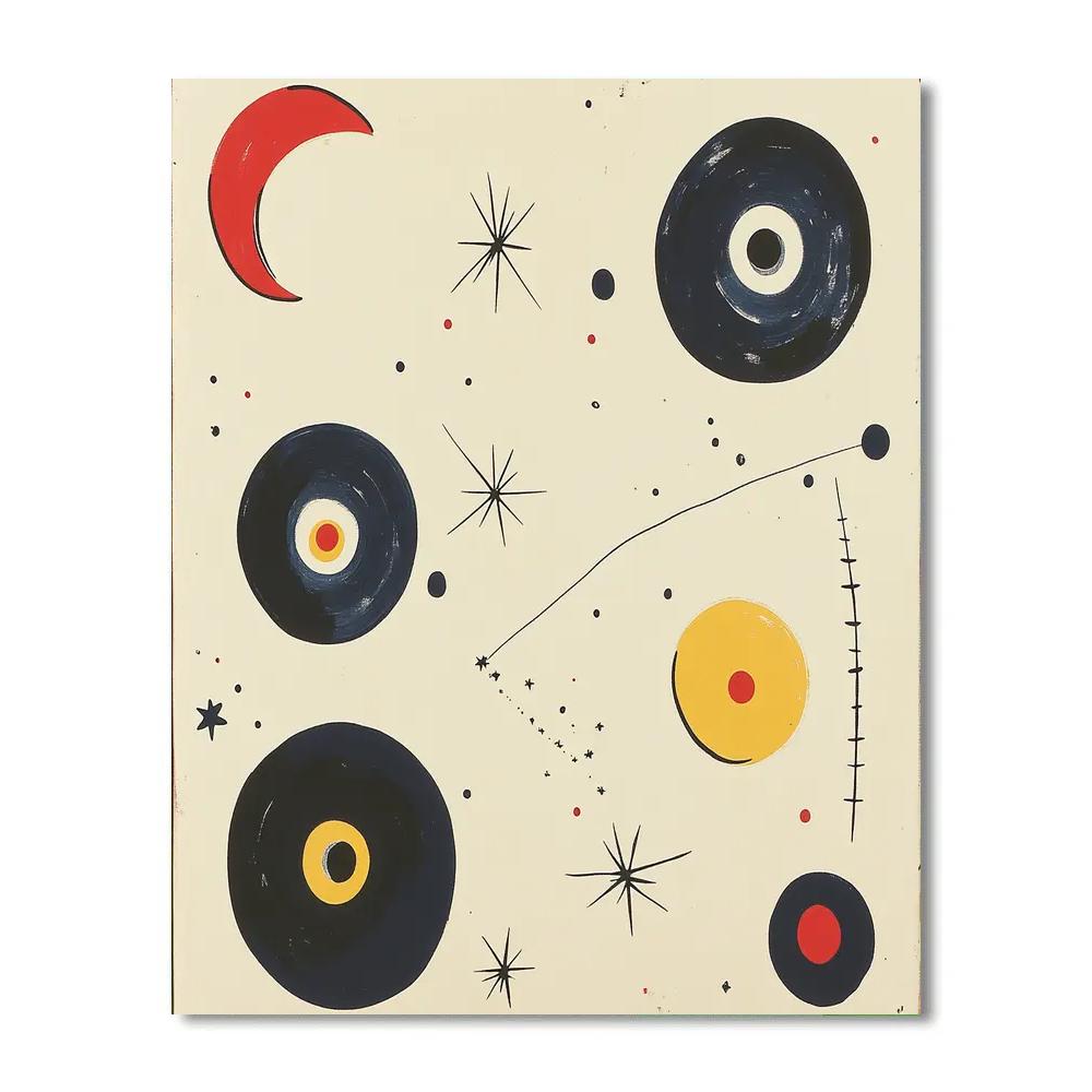 Joan Miro Inspired Dancing Moons Painting by numbers kit