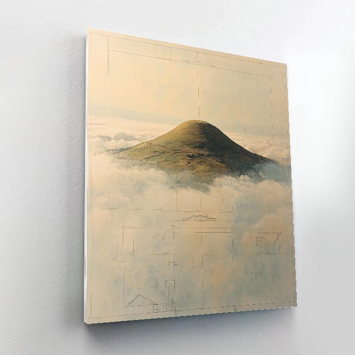 Leonardo Da Vinci Inspired Hilltop Cloud Island paint by number