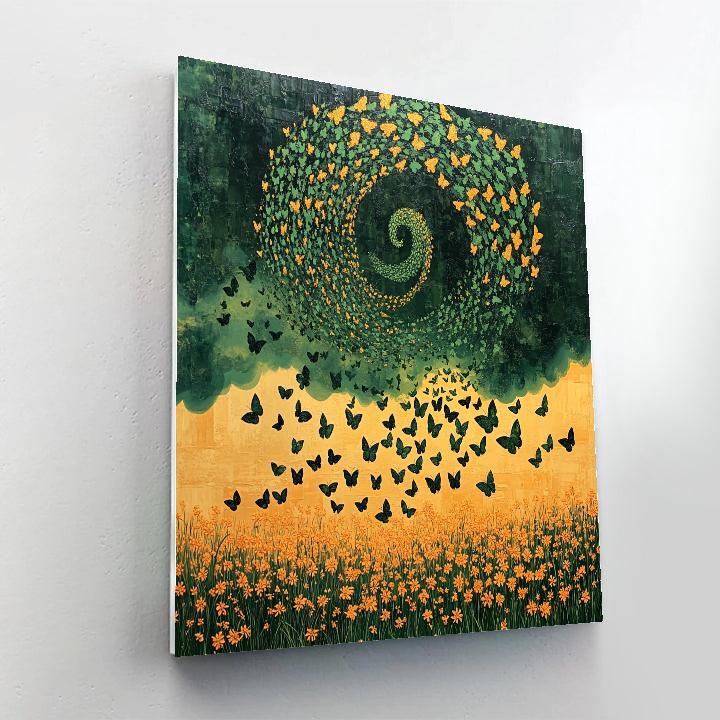 Frida Kahlo Inspired Storm Of Jade Monarchs paint by numbers