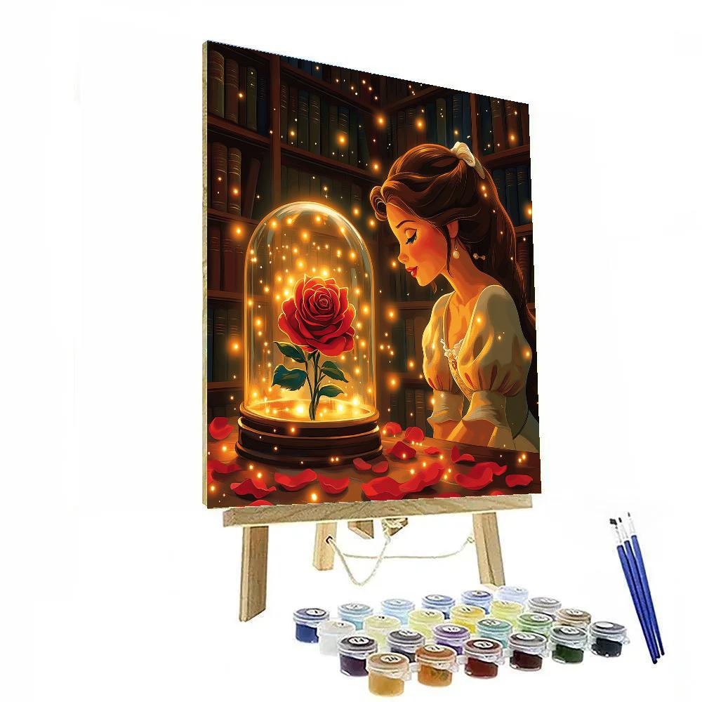 Belle’s Enchanted Rose Discovery Disney Inspired Paint by numbers art