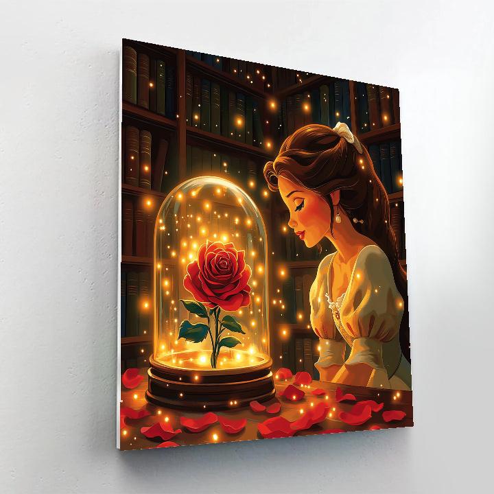 Belle’s Enchanted Rose Discovery Disney Inspired Paint by numbers art