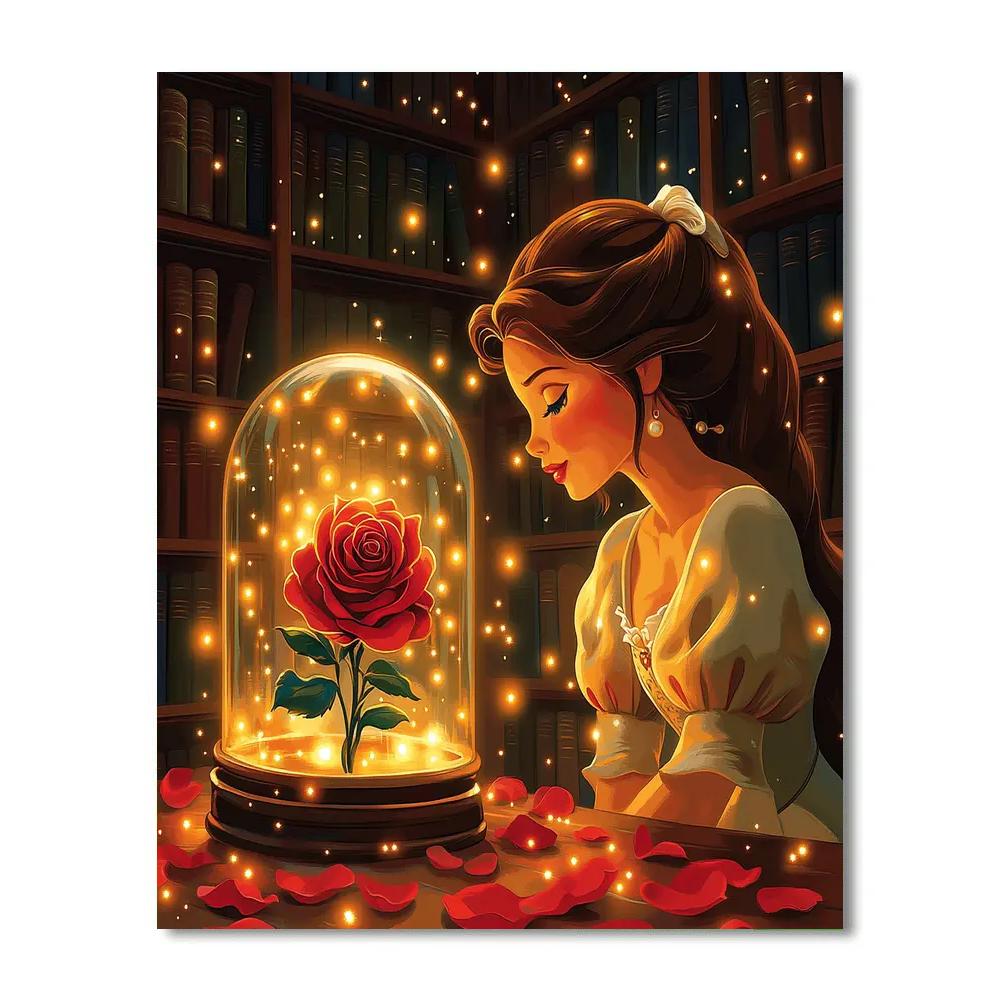 Belle’s Enchanted Rose Discovery Disney Inspired Paint by numbers art
