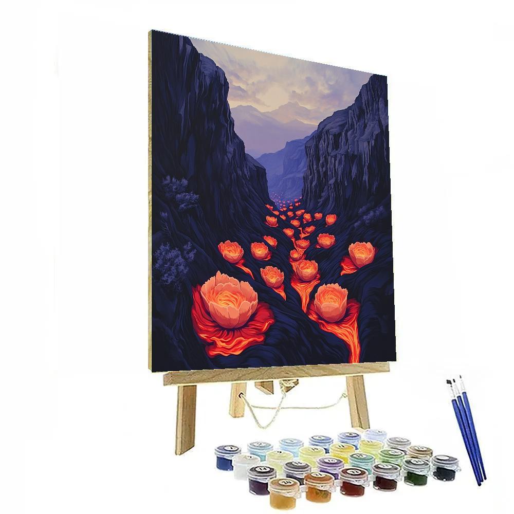 Frida Kahlo Inspired Lava Petal Canyon Paint by numbers kits