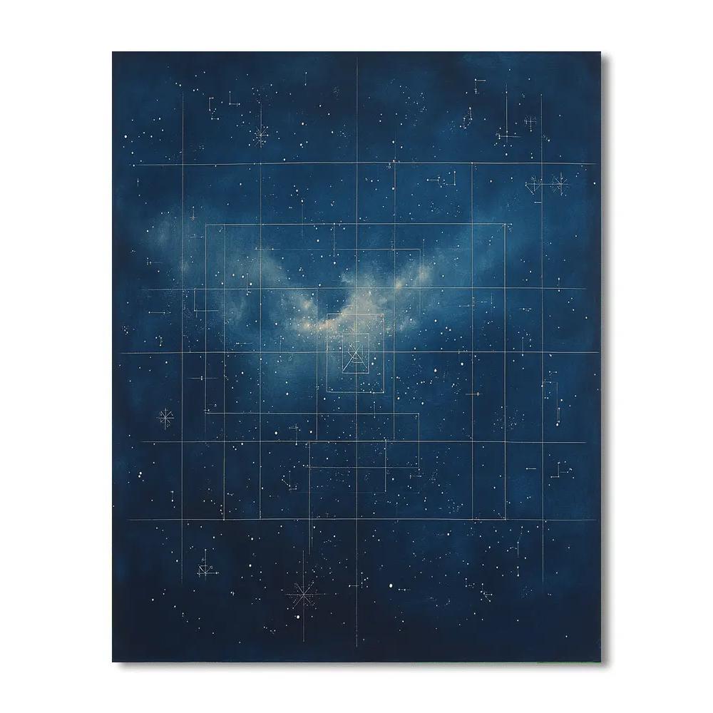 Leonardo Da Vinci Inspired Celestial Orchard Gridlines painting number kit