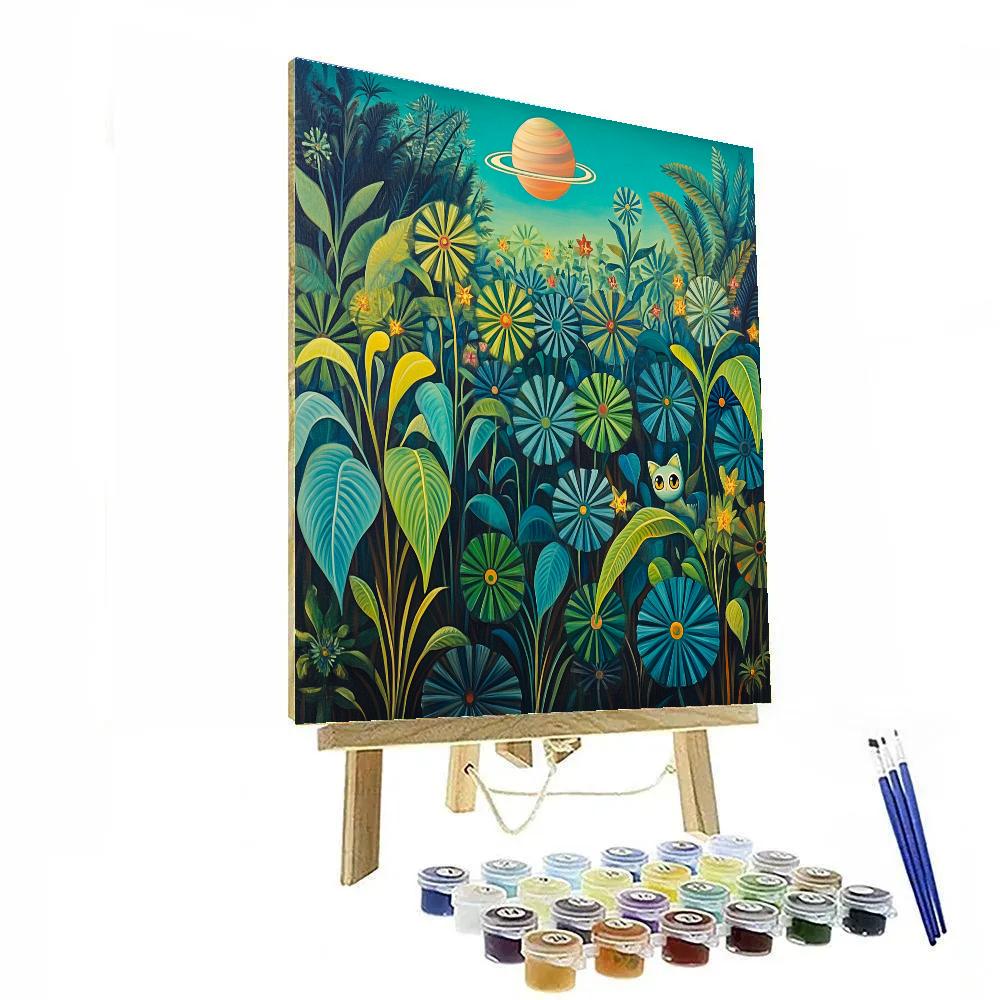Henri Rousseau Inspired Jungle Planet Garden Painting by numbers kit