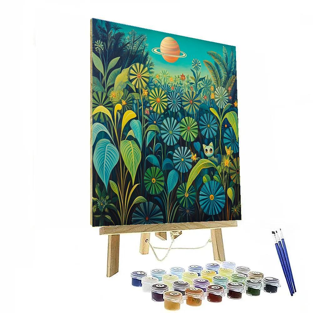 Henri Rousseau Inspired Jungle Planet Garden Painting by numbers kit