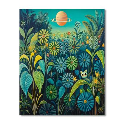 Henri Rousseau Inspired Jungle Planet Garden Painting by numbers kit