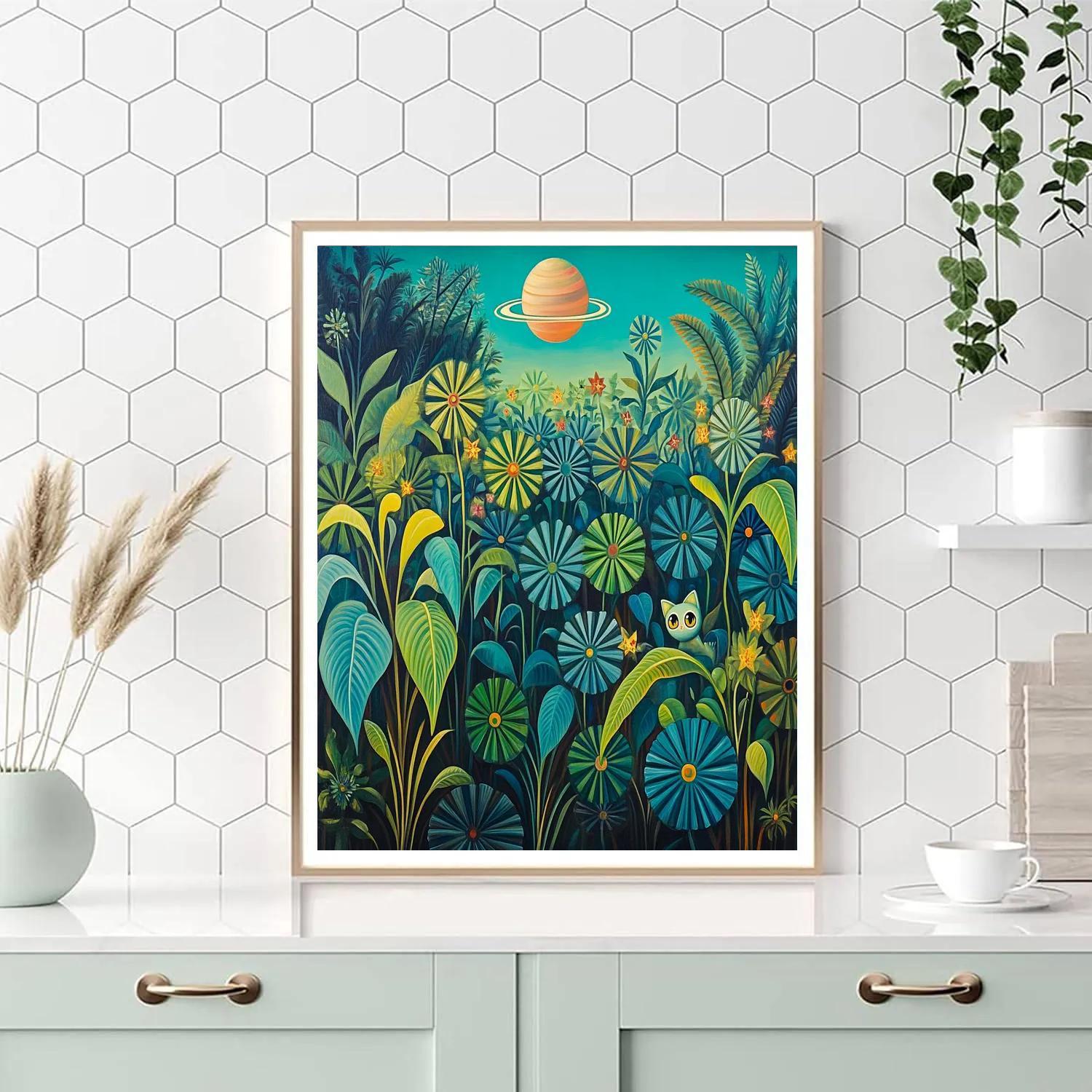 Henri Rousseau Inspired Jungle Planet Garden Painting by numbers kit