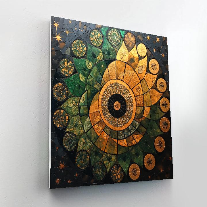 Gustav Klimt Inspired Golden Spiral Meadow Whorl Numbered painting kits