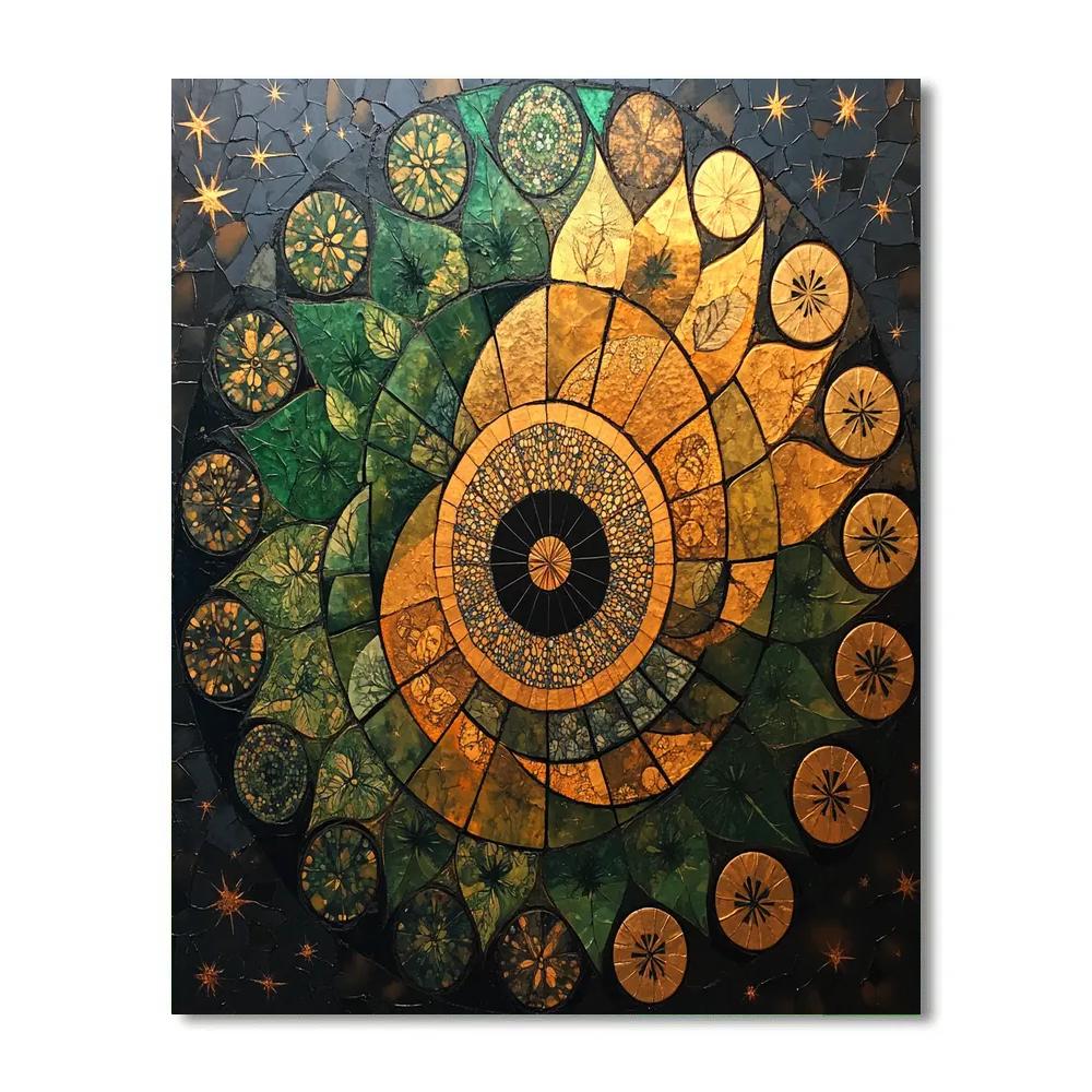 Gustav Klimt Inspired Golden Spiral Meadow Whorl Numbered painting kits