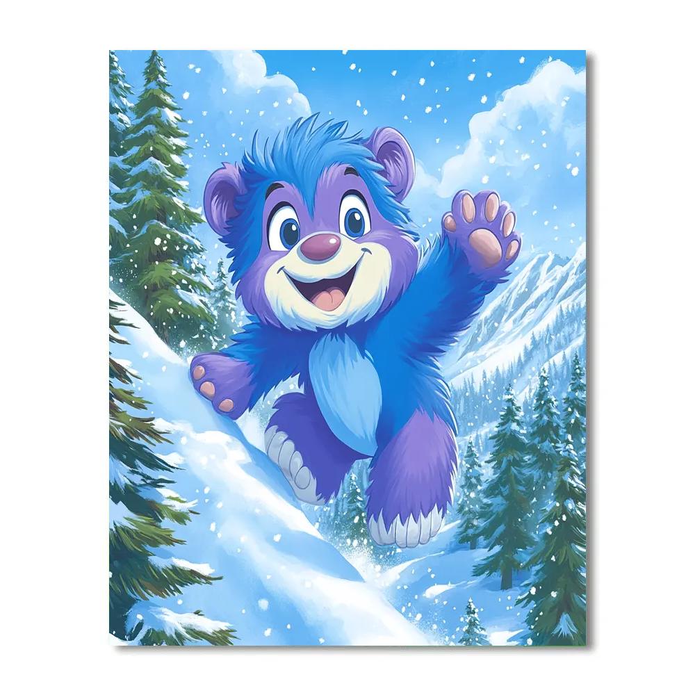 Sully’s Snowy Mountain Surprise Disney Inspired paint by numbers