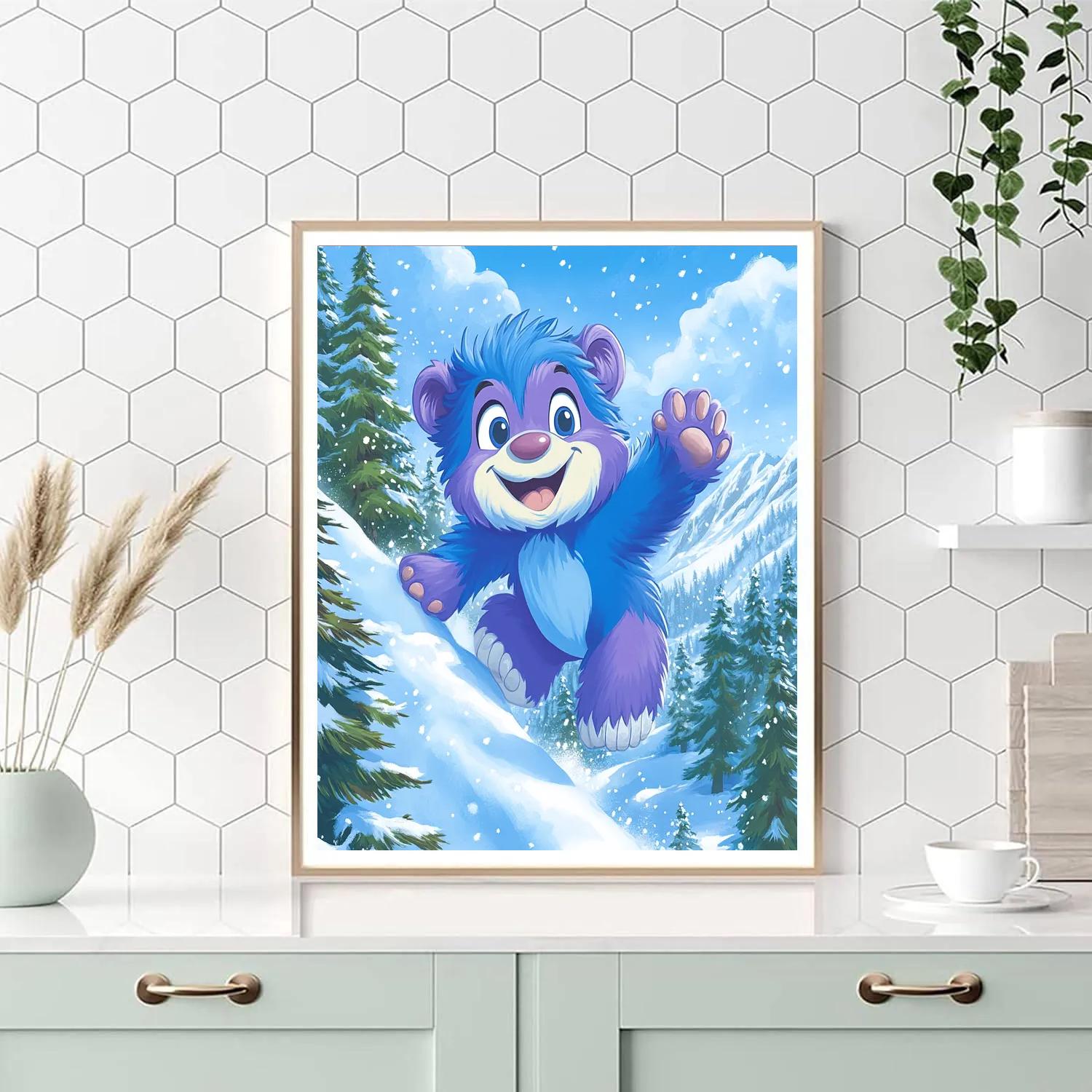 Sully’s Snowy Mountain Surprise Disney Inspired paint by numbers