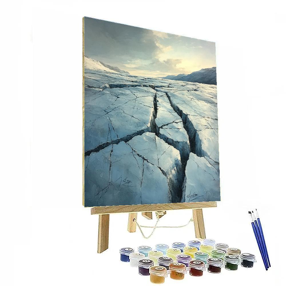 Leonardo Da Vinci Inspired Glacier Crevasse Web Painting by numbers kit