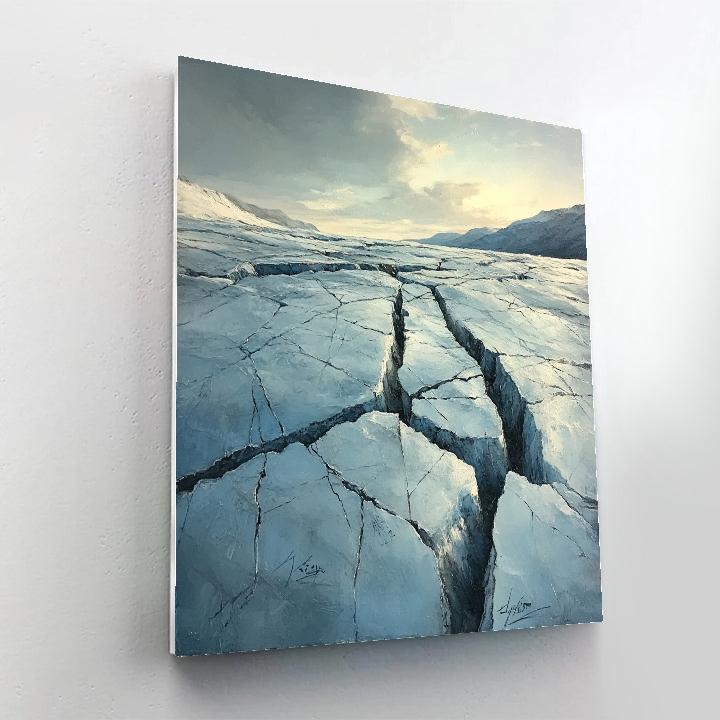 Leonardo Da Vinci Inspired Glacier Crevasse Web Painting by numbers kit