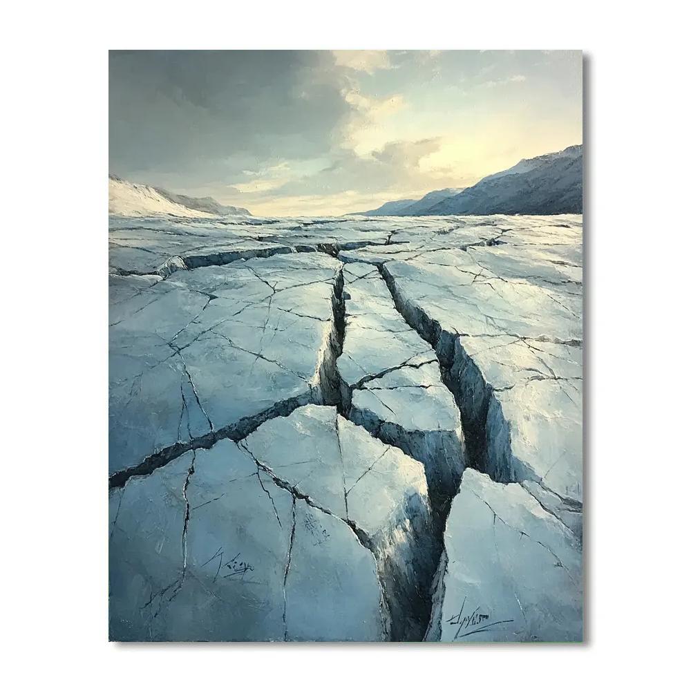 Leonardo Da Vinci Inspired Glacier Crevasse Web Painting by numbers kit