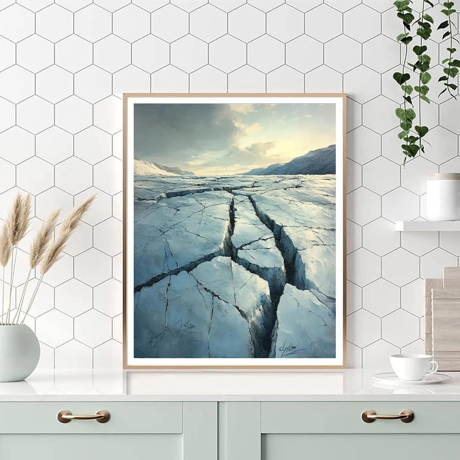 Leonardo Da Vinci Inspired Glacier Crevasse Web Painting by numbers kit