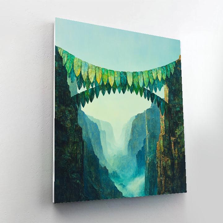 Frida Kahlo Inspired Quetzal Feather Cloud Bridge painting number kit