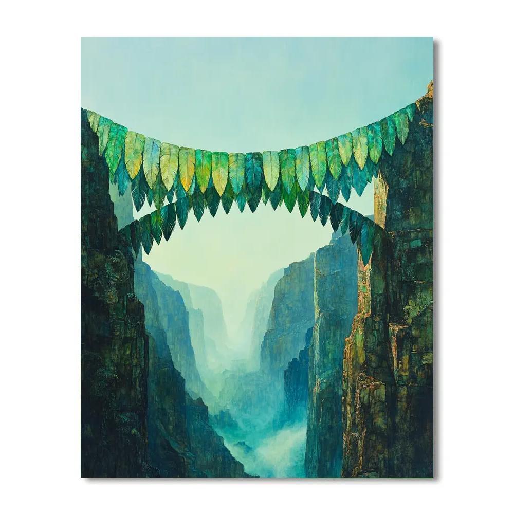 Frida Kahlo Inspired Quetzal Feather Cloud Bridge painting number kit