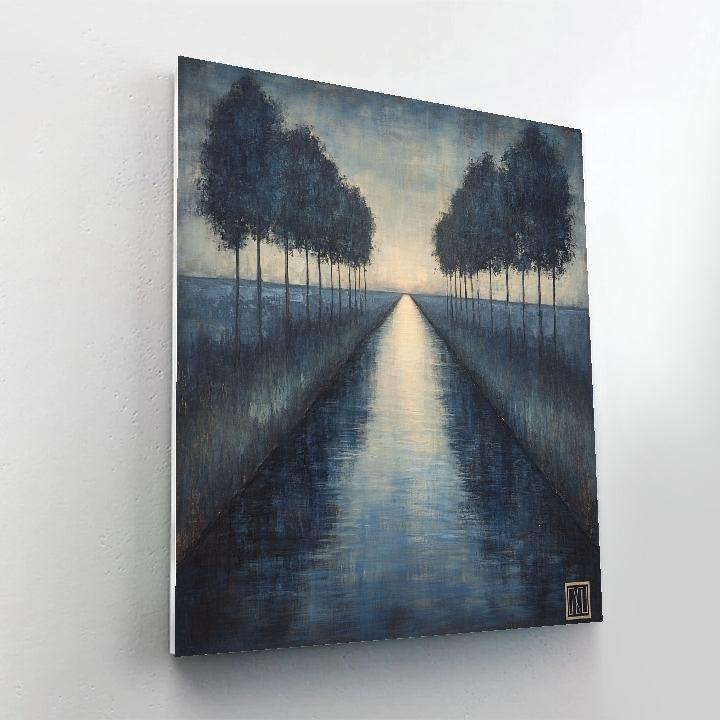 Claude Monet Inspired Silver Blue Twilight On Canal Paint by numbers kits