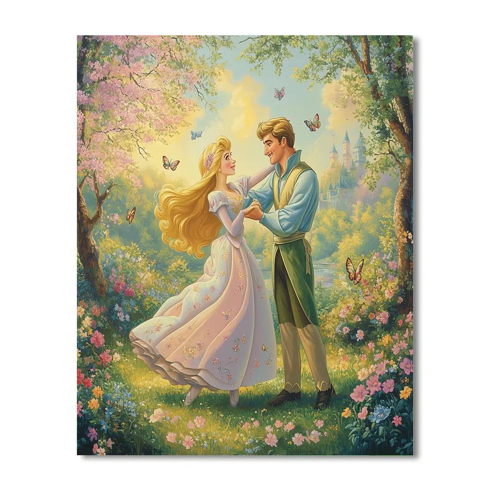 Aurora And Phillip’s Meadow Dance Disney Inspired Painting by numbers kit