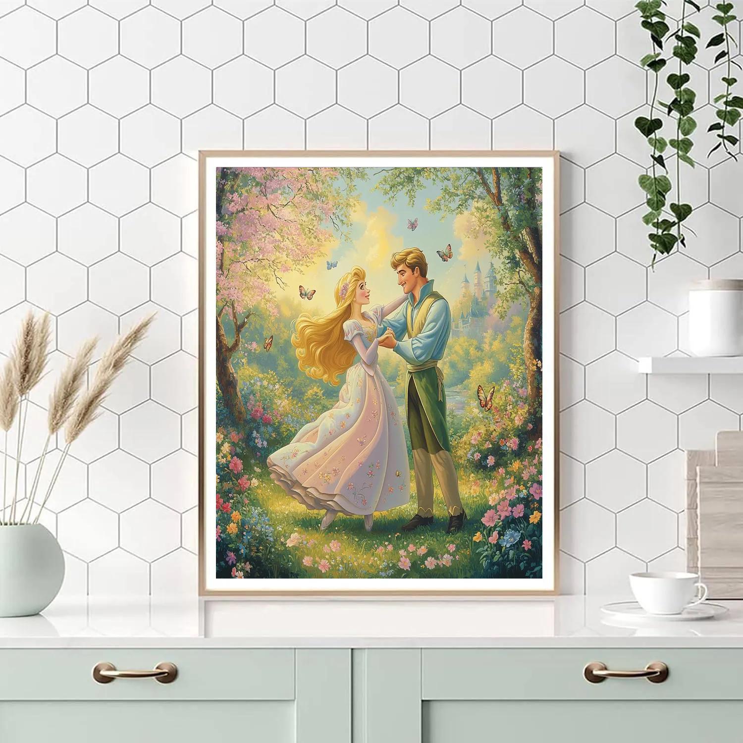 Aurora And Phillip’s Meadow Dance Disney Inspired Painting by numbers kit