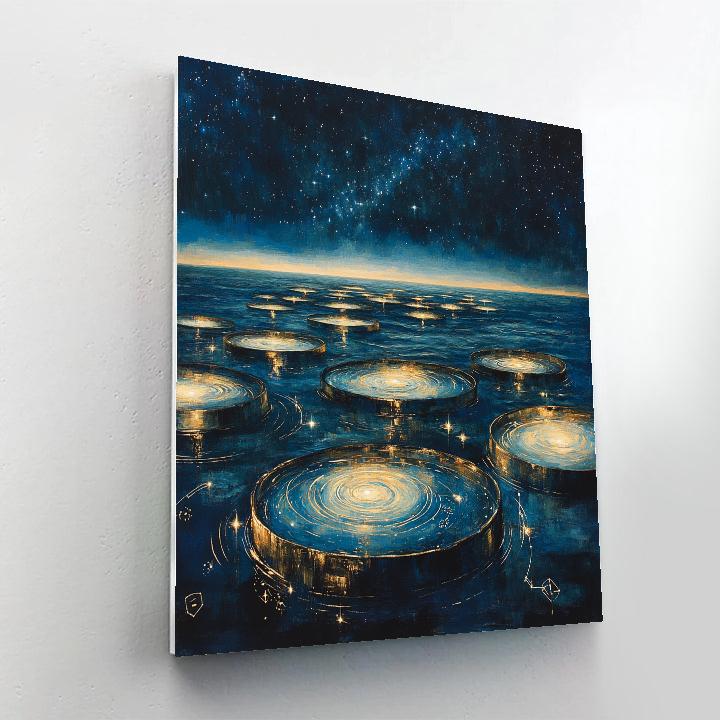 Leonardo Da Vinci Inspired Celestial Tidal Garden painting number kit