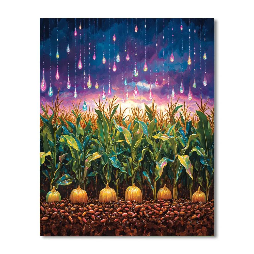 Frida Kahlo Inspired Opal Rain Over Milpa Dreams Paint by numbers art