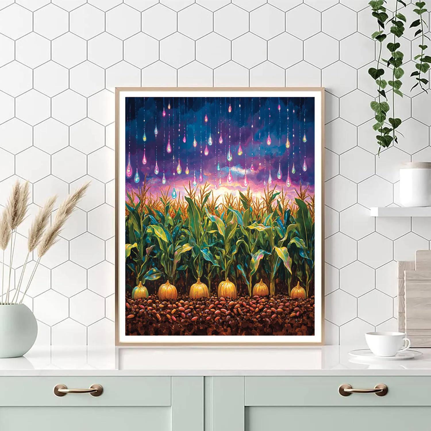 Frida Kahlo Inspired Opal Rain Over Milpa Dreams Paint by numbers art