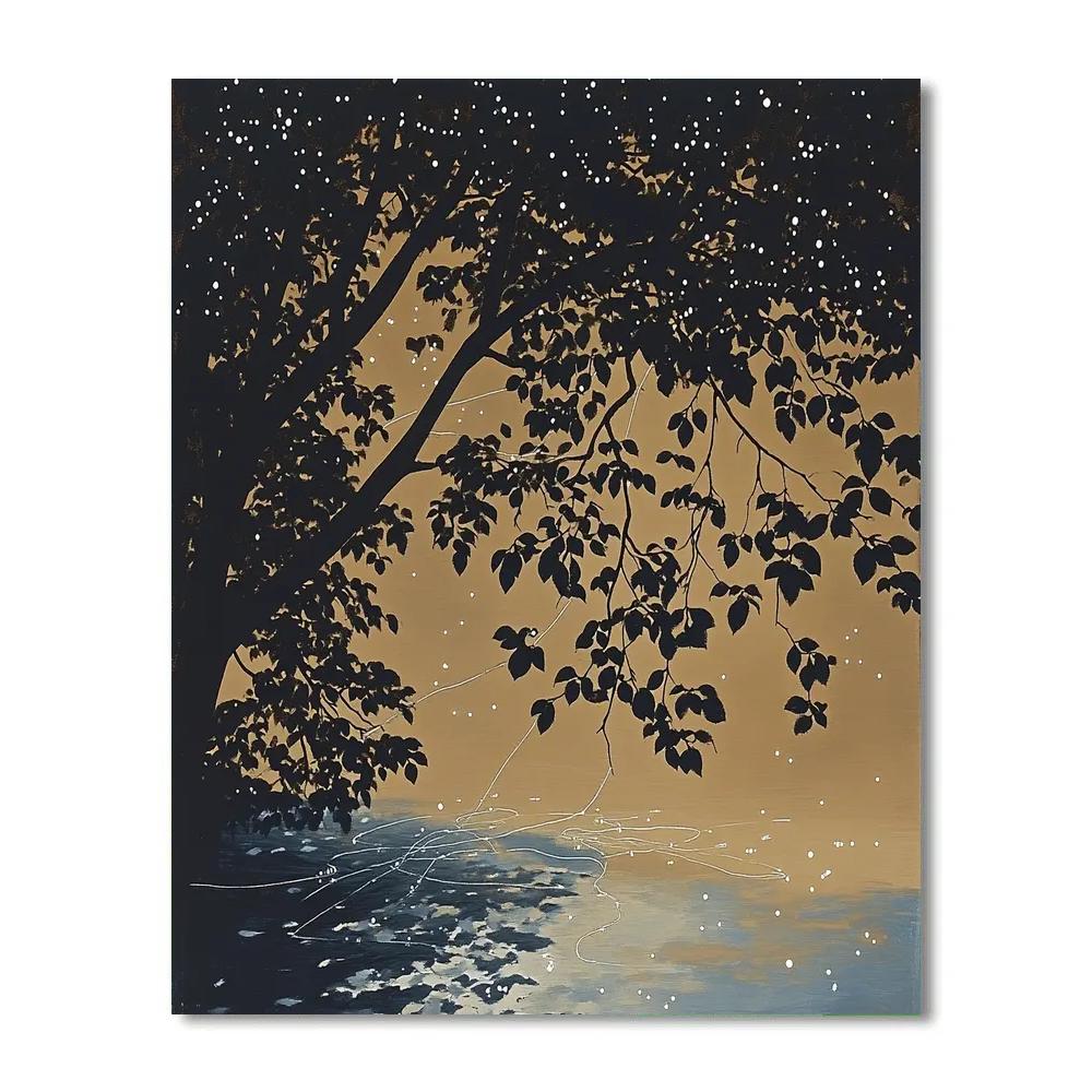 Leonardo Da Vinci Inspired Orchard Night Wind paint by number