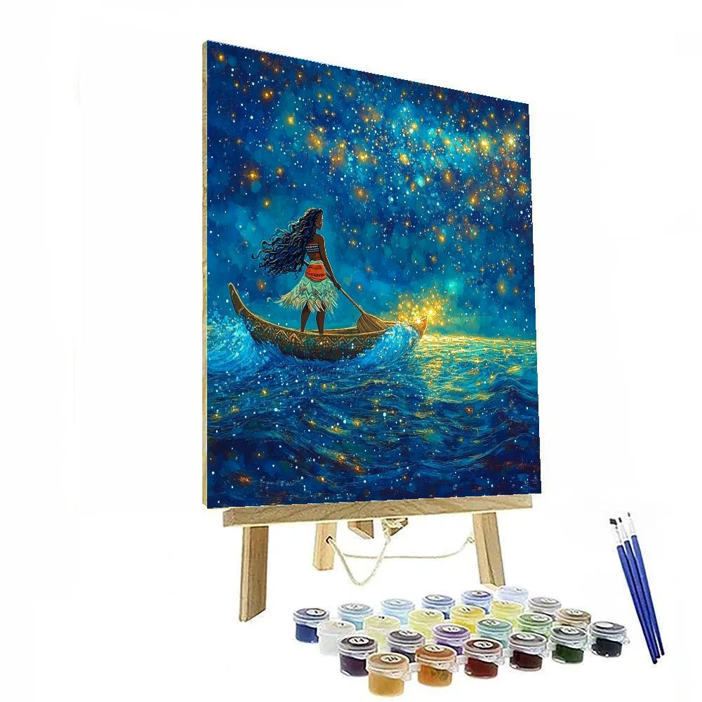 Moana’s Nighttime Ocean Glow Disney Inspired painting number kit