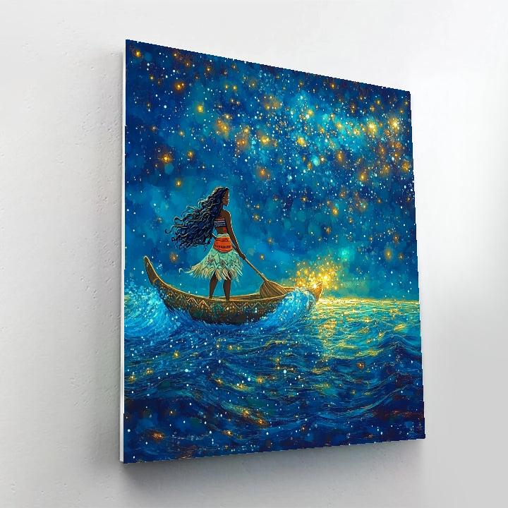 Moana’s Nighttime Ocean Glow Disney Inspired painting number kit