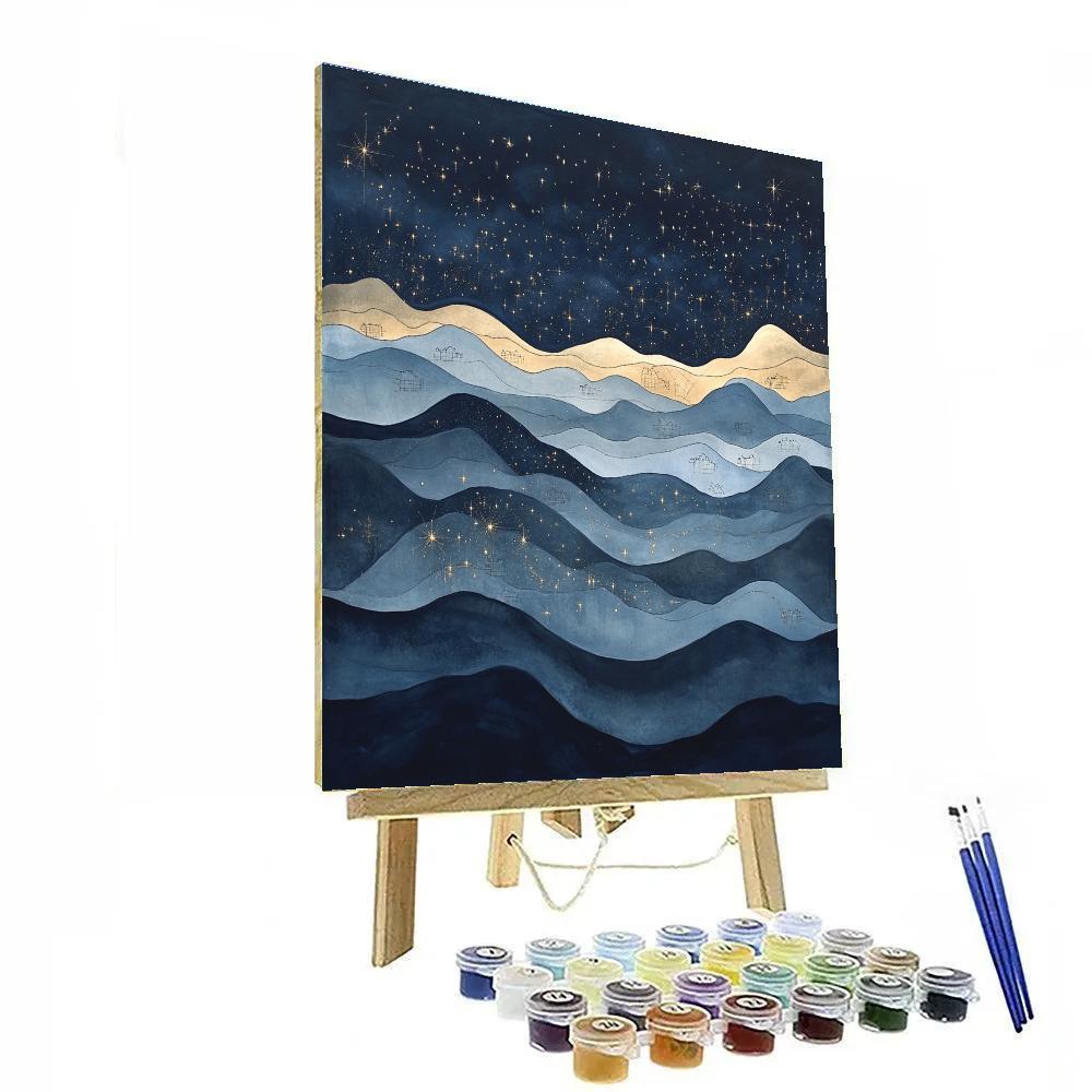 Leonardo Da Vinci Inspired Celestial Ridge Lines paint by number