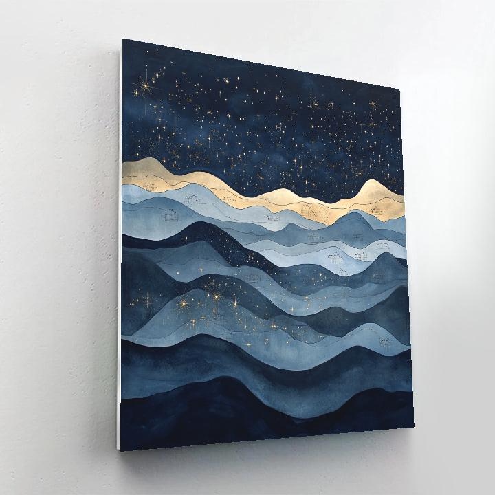 Leonardo Da Vinci Inspired Celestial Ridge Lines paint by number