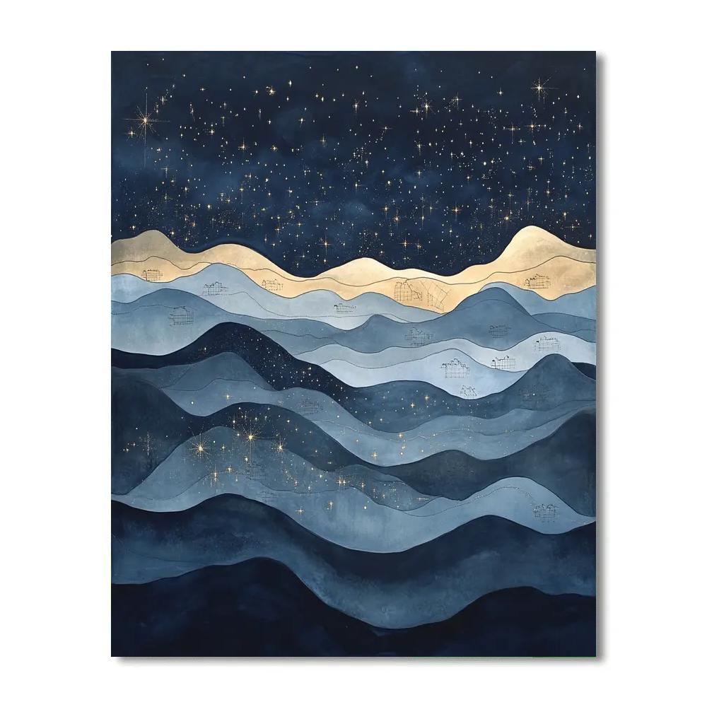 Leonardo Da Vinci Inspired Celestial Ridge Lines paint by number