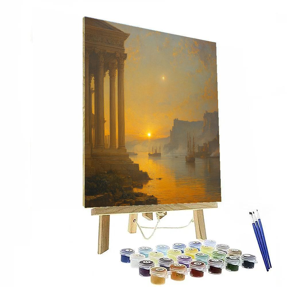 Claude Lorrain Inspired Harbor Under Morning Star painting number kit