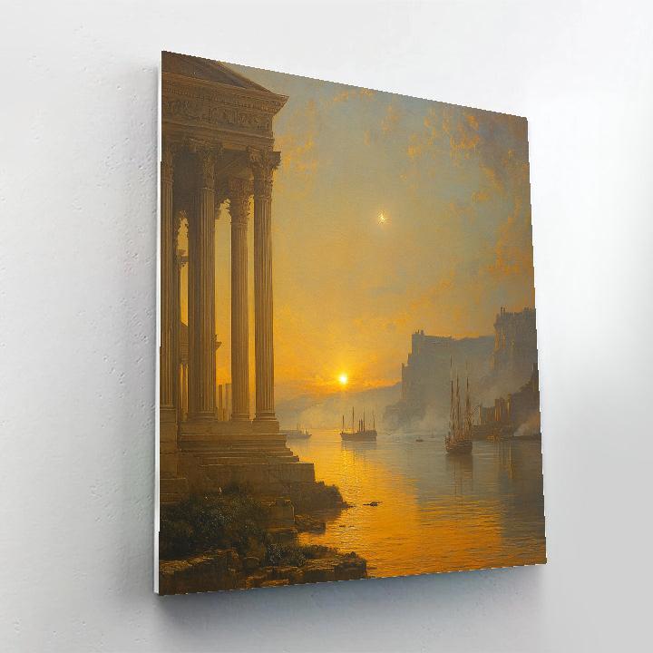 Claude Lorrain Inspired Harbor Under Morning Star painting number kit