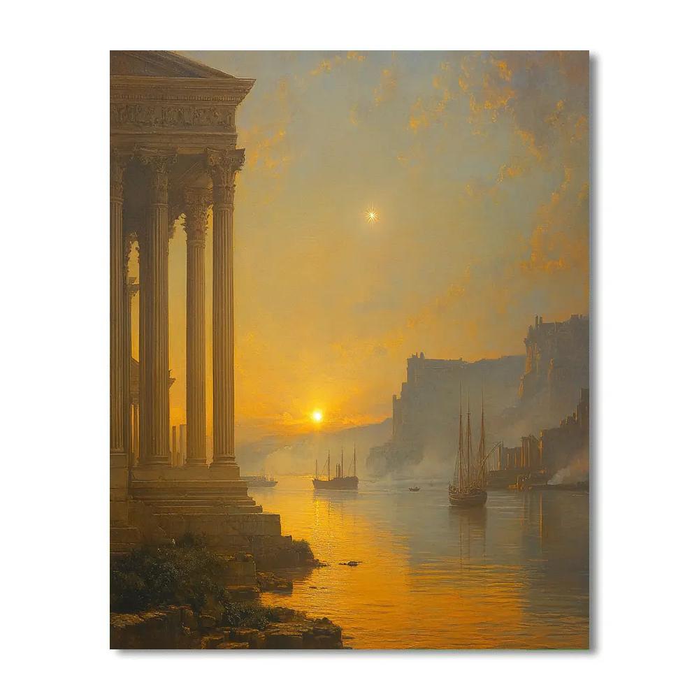 Claude Lorrain Inspired Harbor Under Morning Star painting number kit