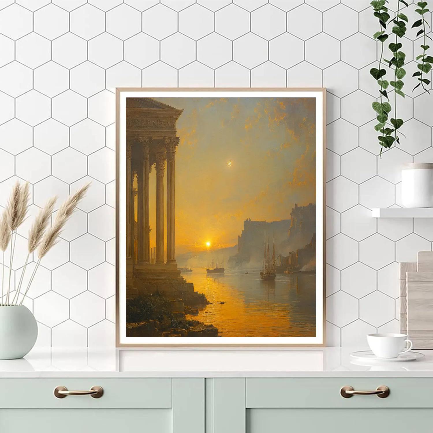 Claude Lorrain Inspired Harbor Under Morning Star painting number kit
