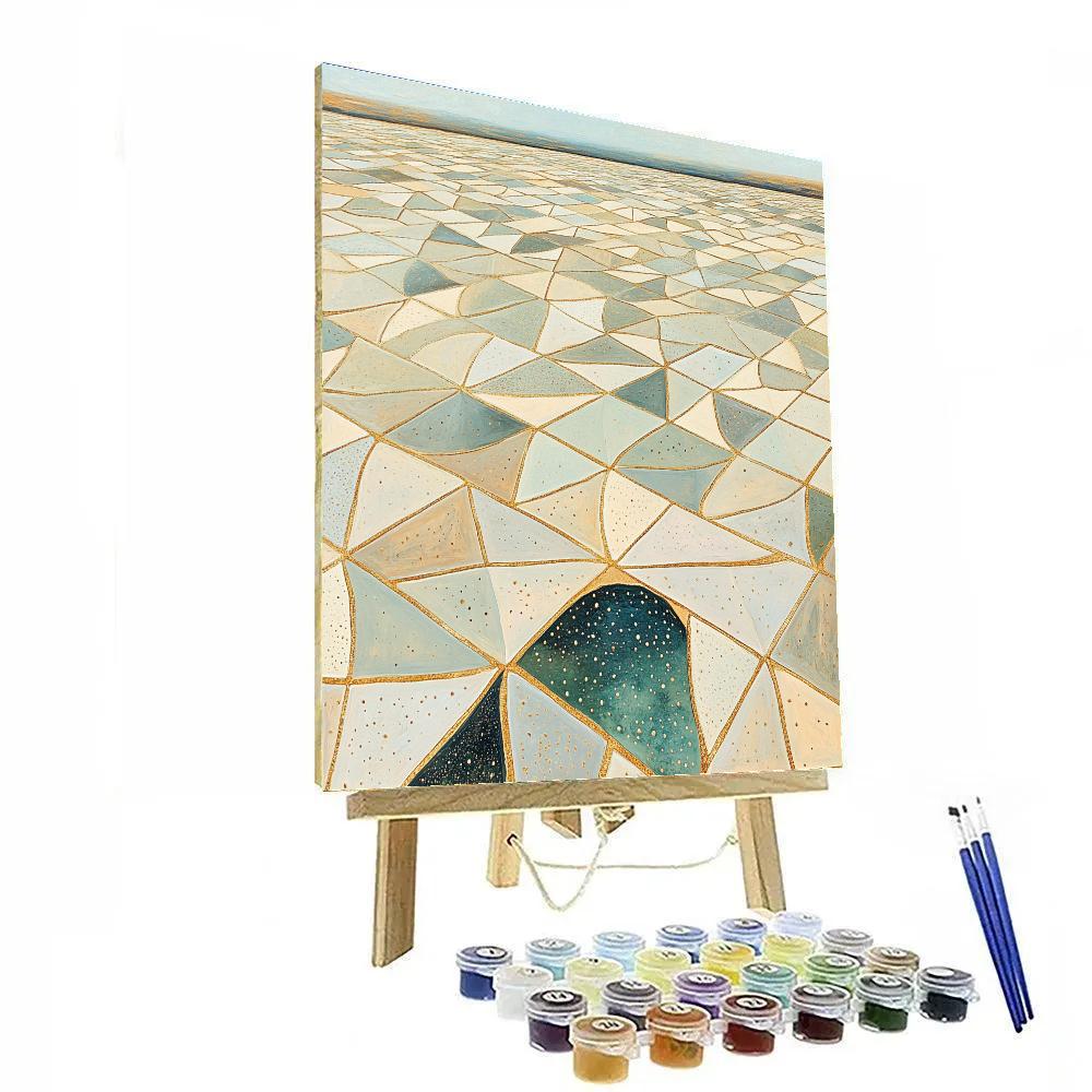 Gustav Klimt Inspired Ornamental Moonlit Salt Flats paint by number
