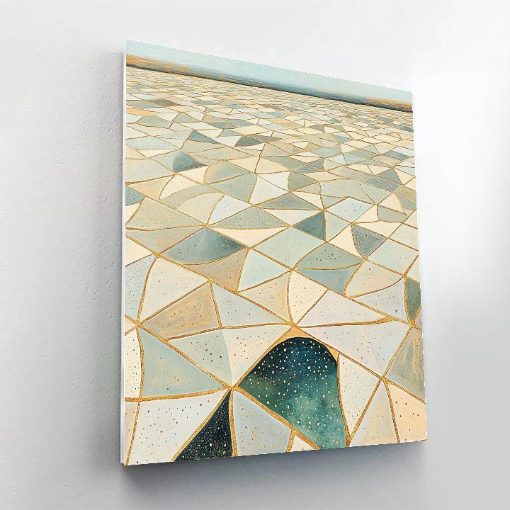 Gustav Klimt Inspired Ornamental Moonlit Salt Flats paint by number