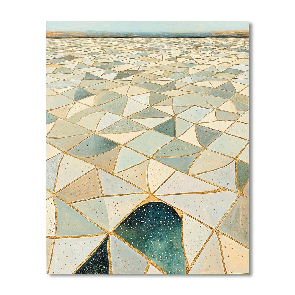 Gustav Klimt Inspired Ornamental Moonlit Salt Flats paint by number