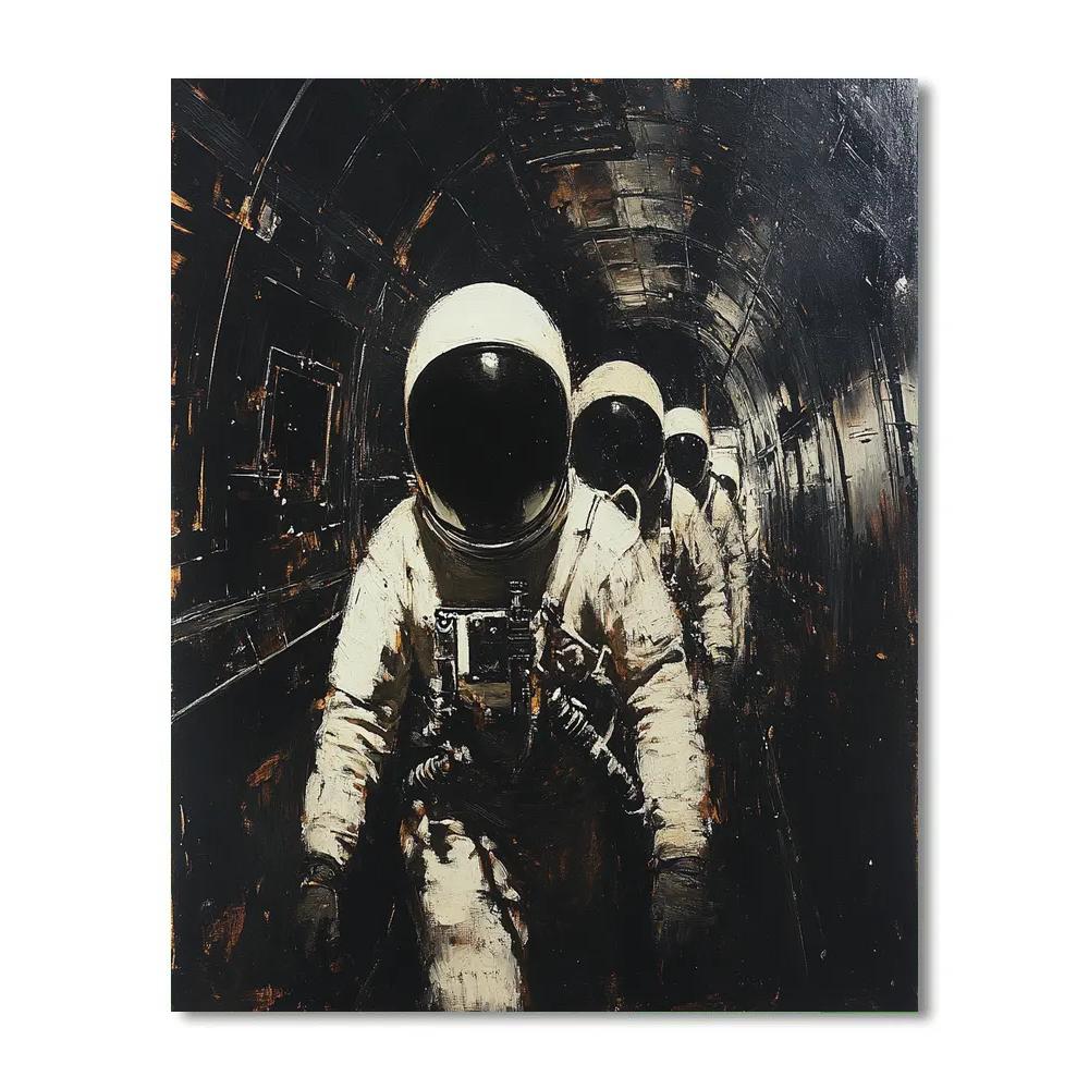 Francisco Goya Inspired Astronauts In Shadows paint by number
