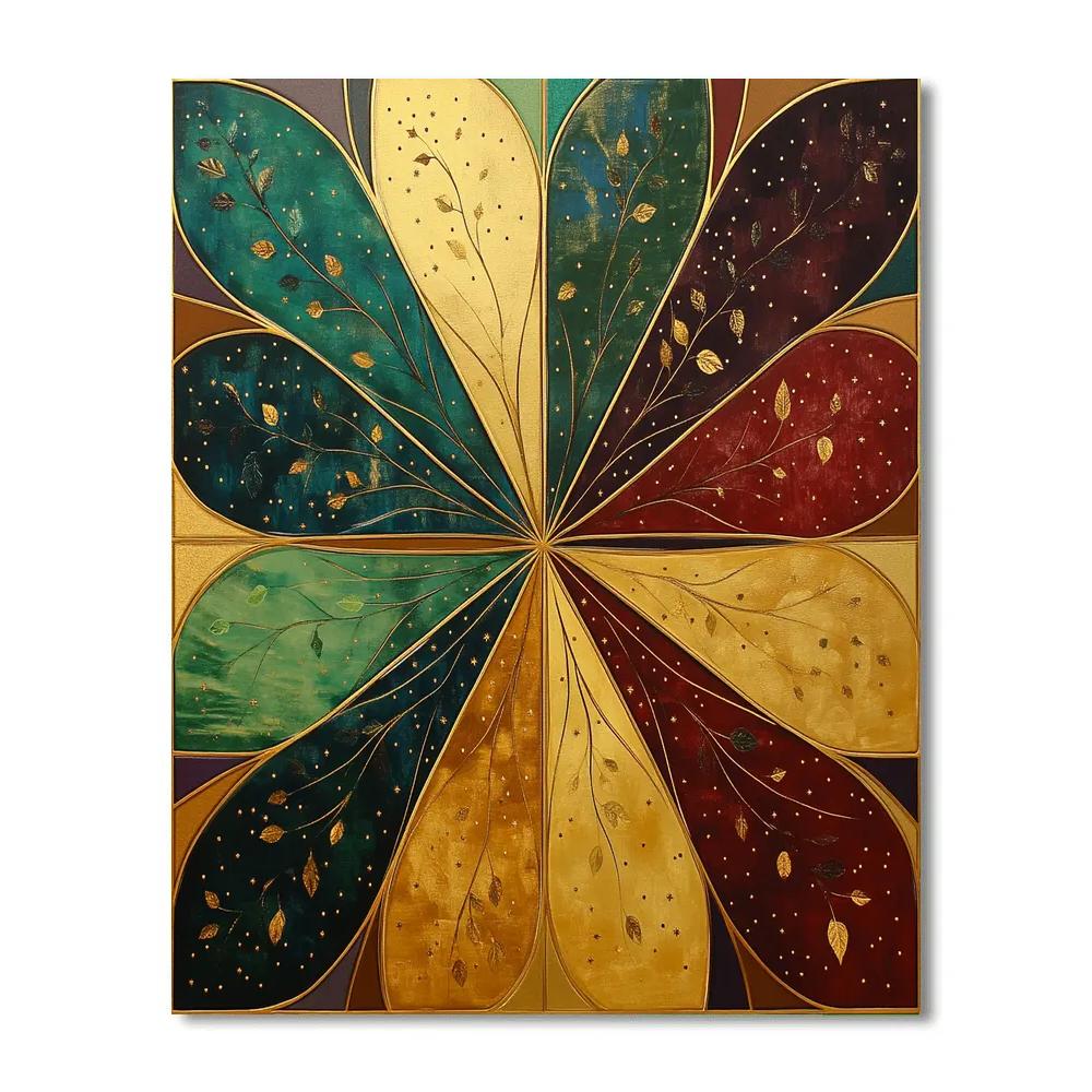 Gustav Klimt Inspired Golden Celestial Delta Blossom Numbered painting kits