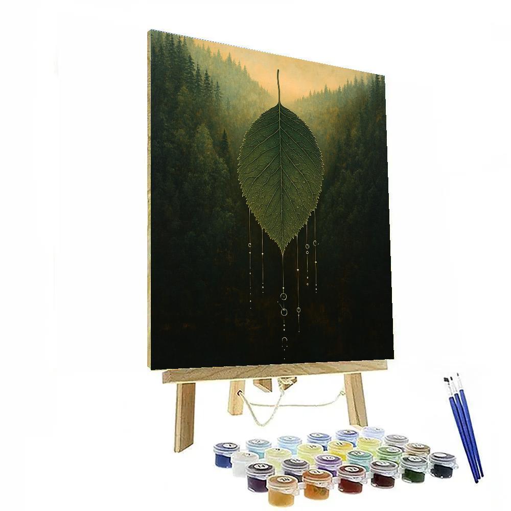 Leonardo Da Vinci Inspired Rainforest Drip Lines painting number kit