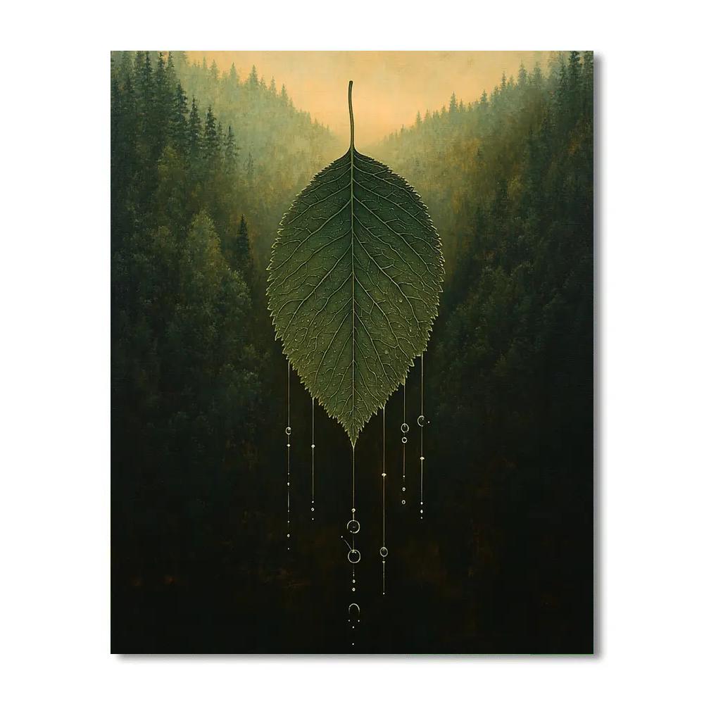 Leonardo Da Vinci Inspired Rainforest Drip Lines painting number kit