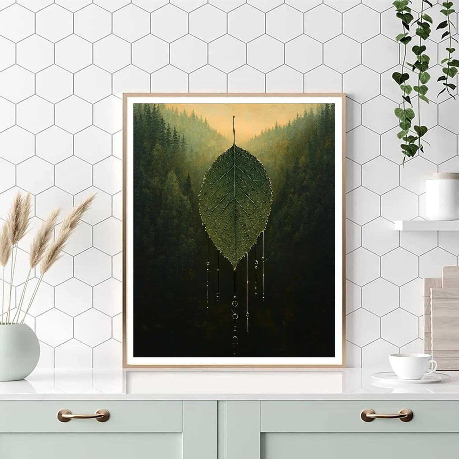 Leonardo Da Vinci Inspired Rainforest Drip Lines painting number kit