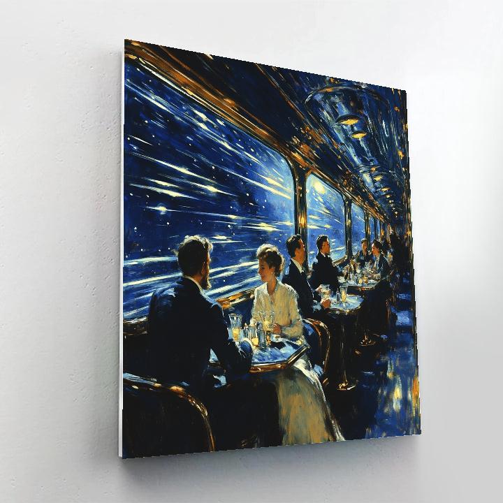 Manet Inspired Cafe Train To The Stars paint by number