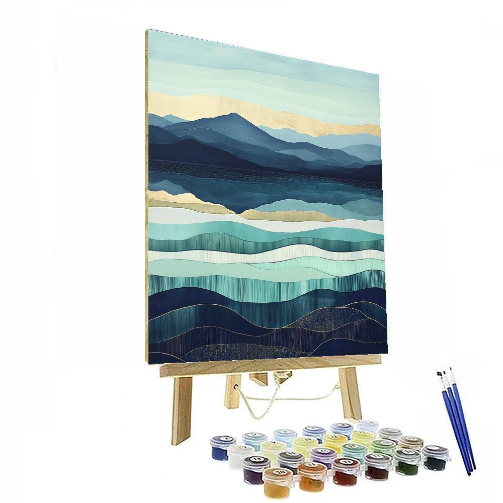 Gustav Klimt Inspired Ornamental Mist Over Patterned Lake Painting by numbers kit